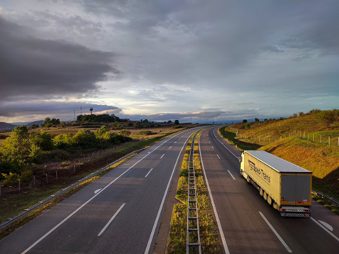 Semitruck on the highway