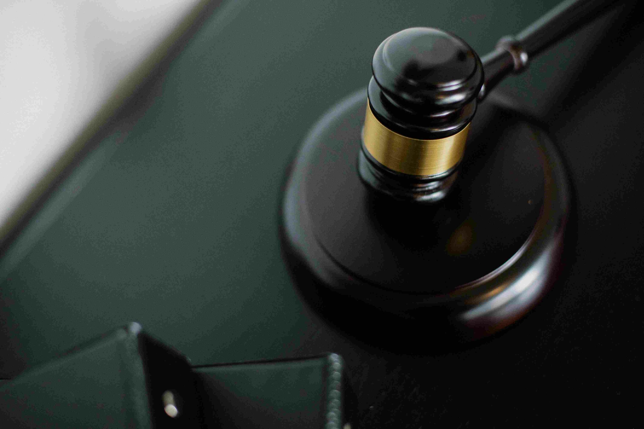 gavel on a table