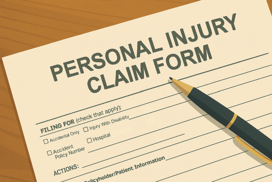 Personal injury claim form