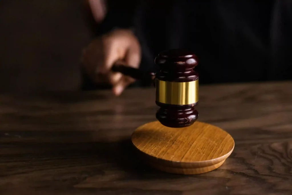 gavel on a judge's table