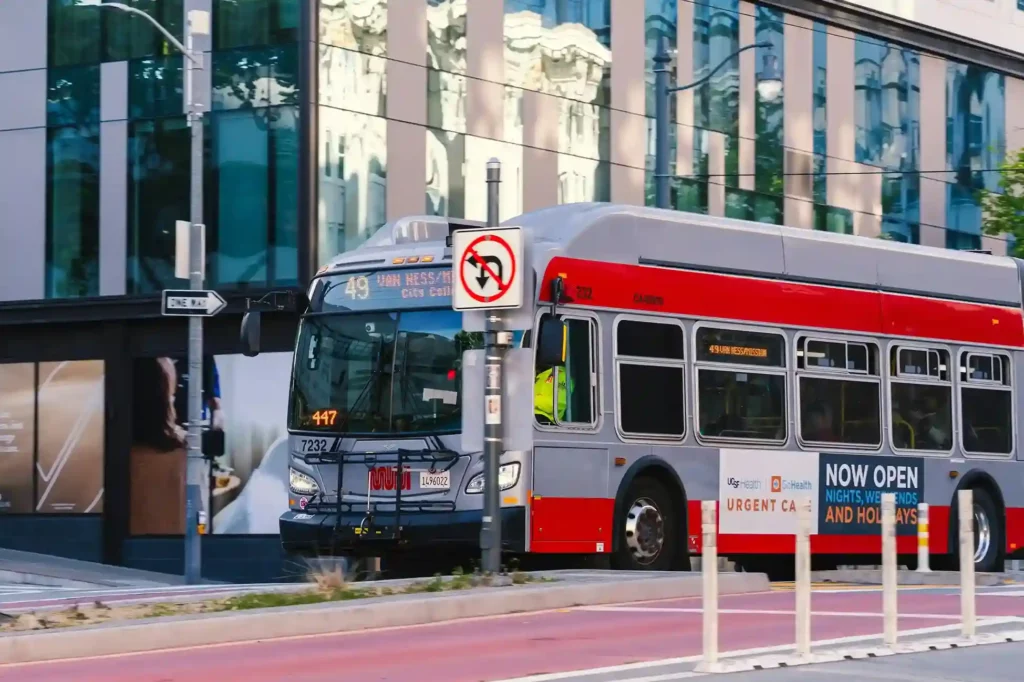 bus on the road