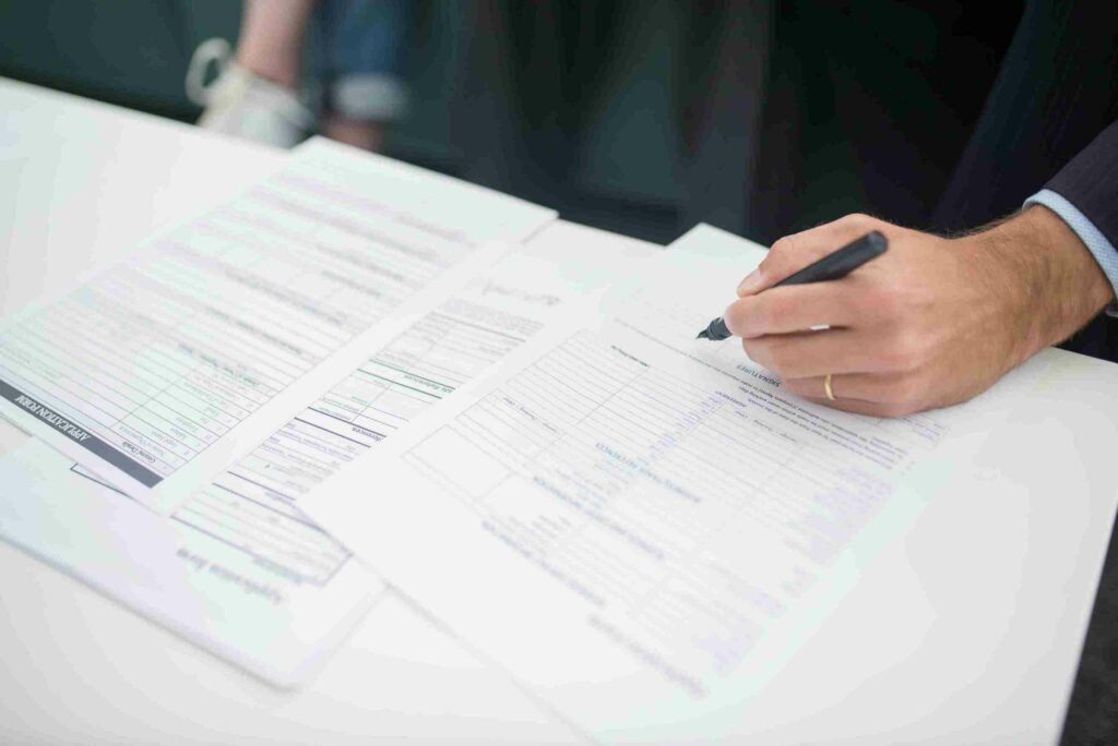 signing an insurance policy