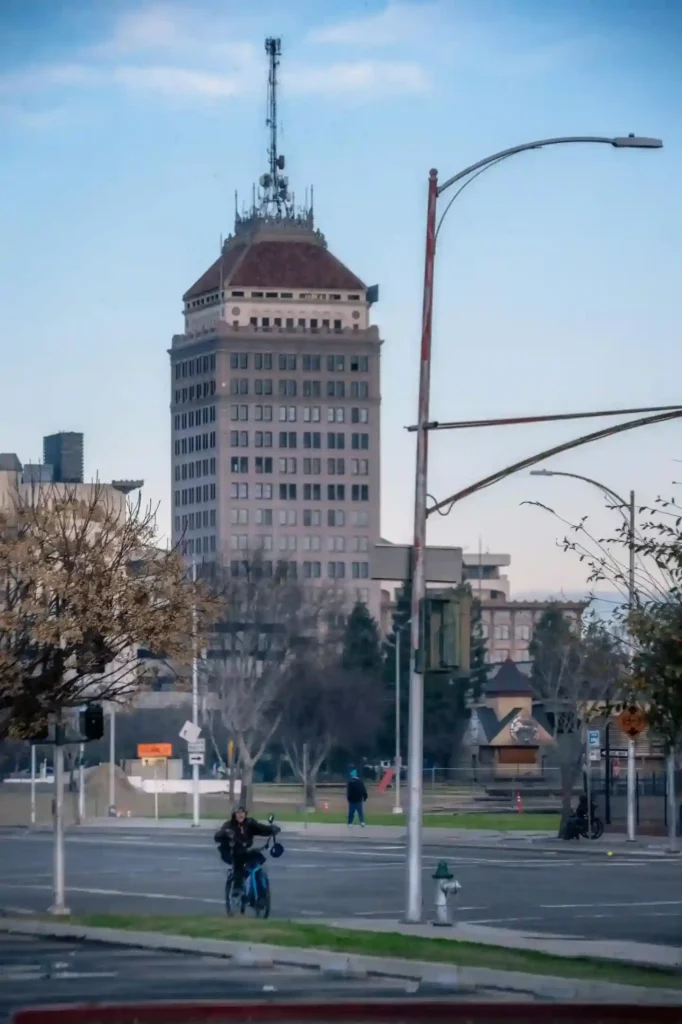 cyclist in fresno streets