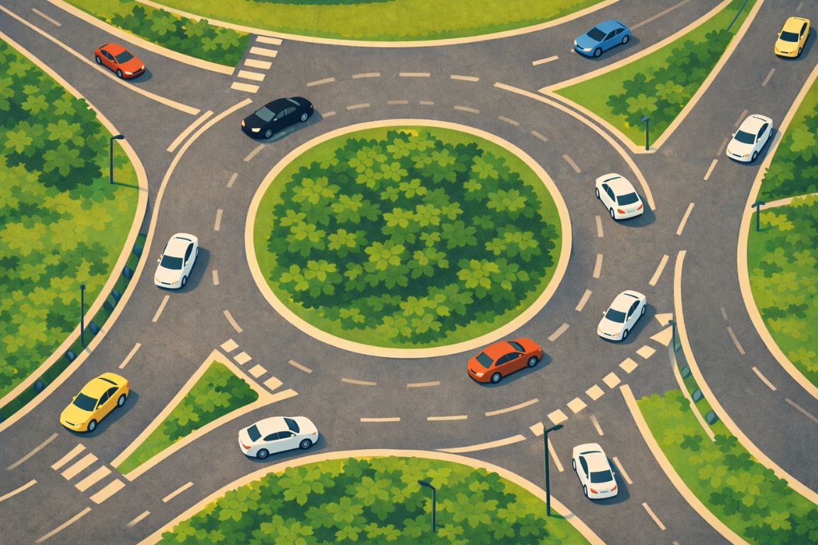 Rules for Entering and Exiting Roundabouts