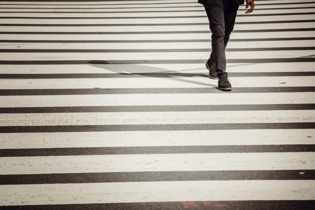person on a crosswalk