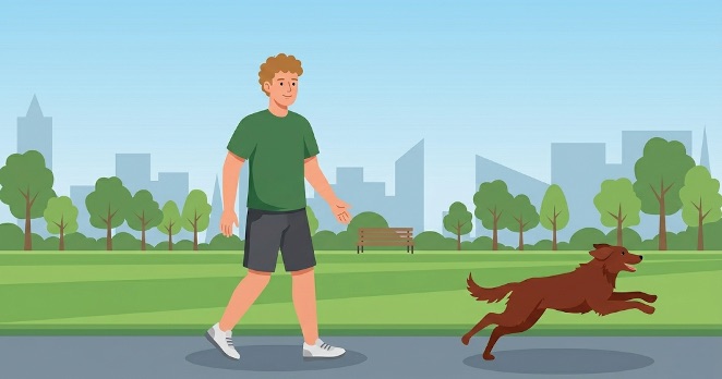 off-leash dog at a park