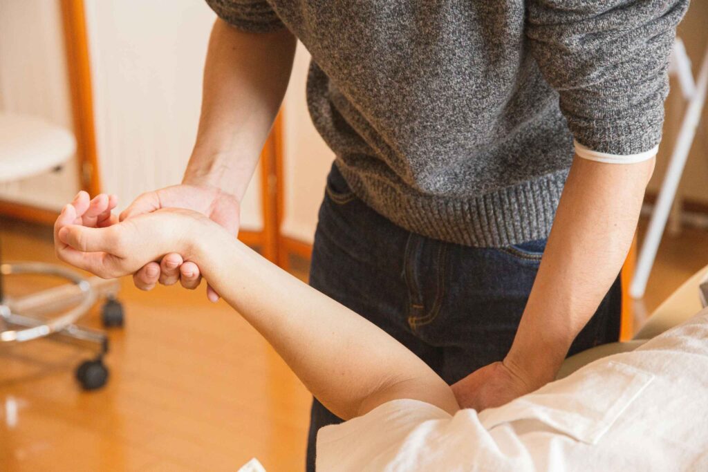 patient in a medical rehab session