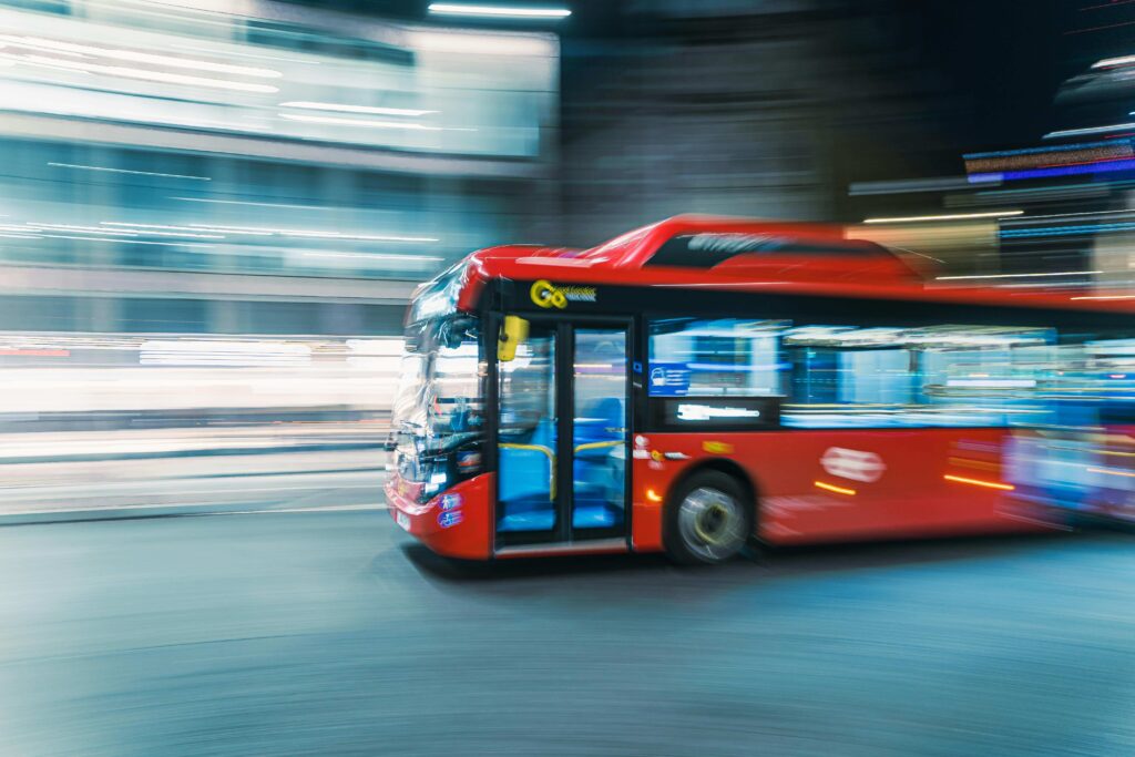fast bus on the road