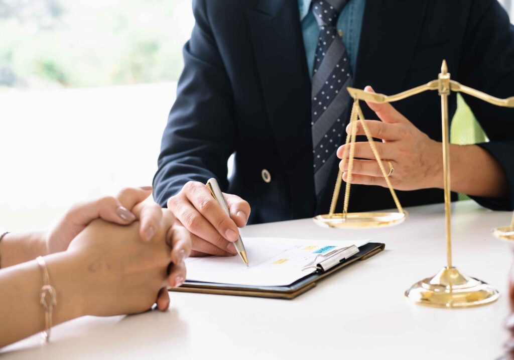 lawyer discussing with a client