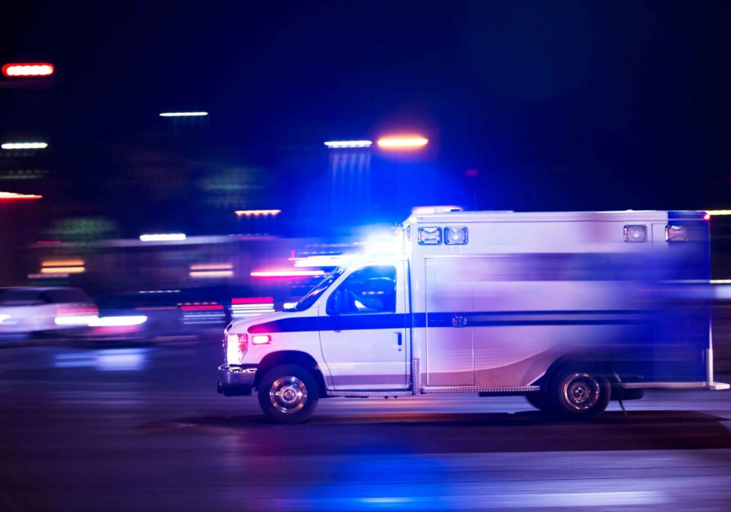 ambulance rushing in the streets