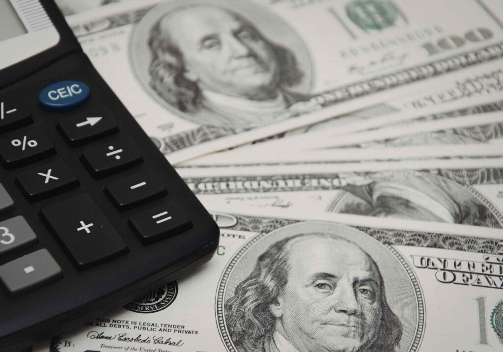 calculator and money