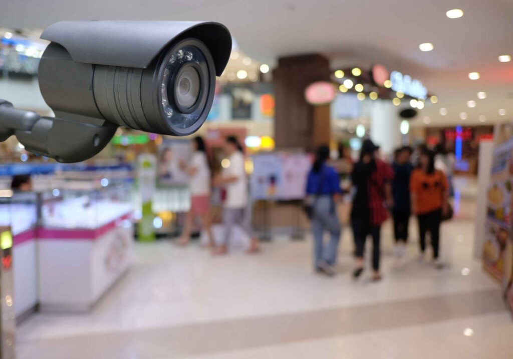surveillance camera in a shopping mall