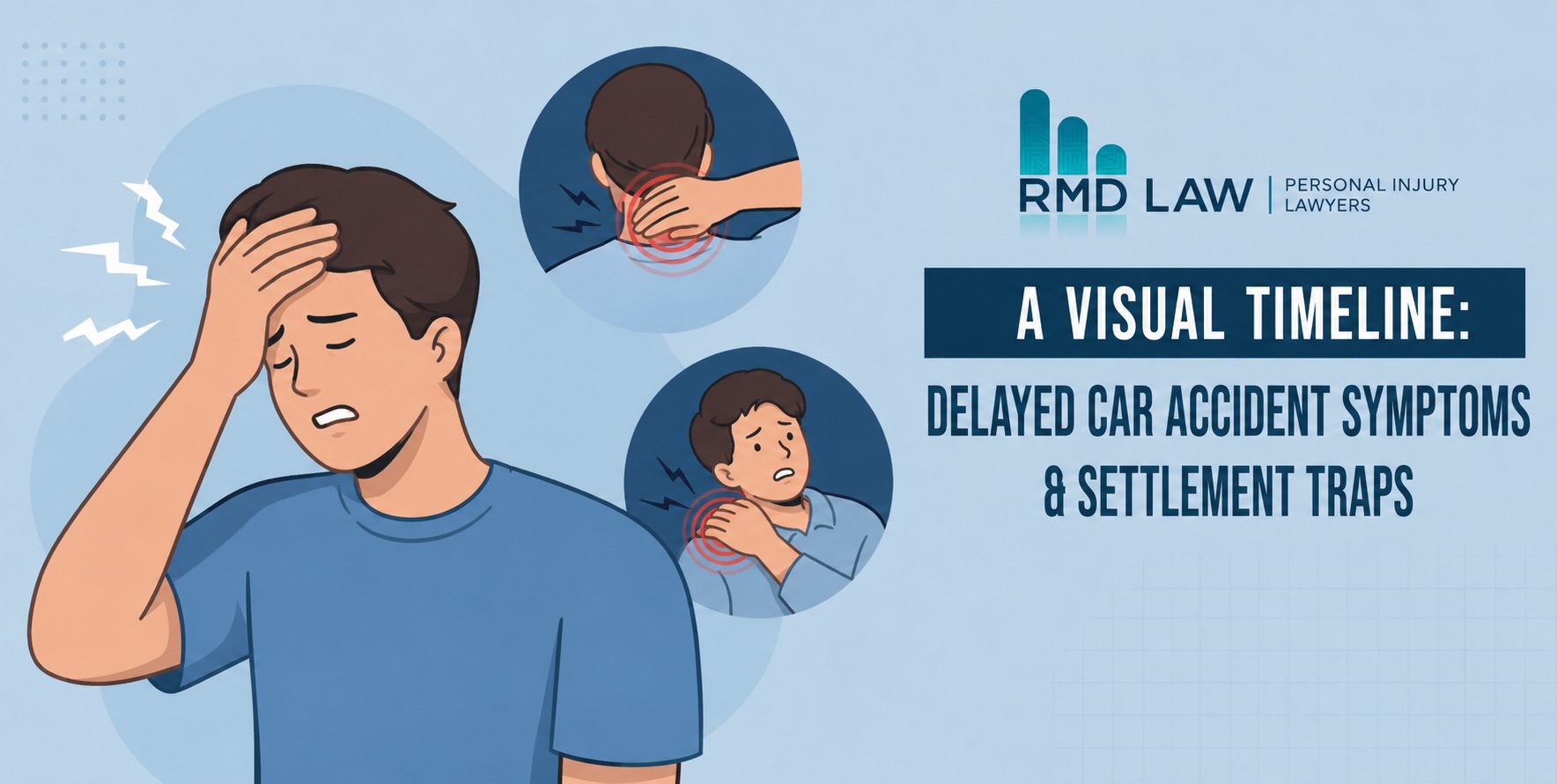 A Visual Timeline of Delayed Car Accident Symptoms and Settlement Traps