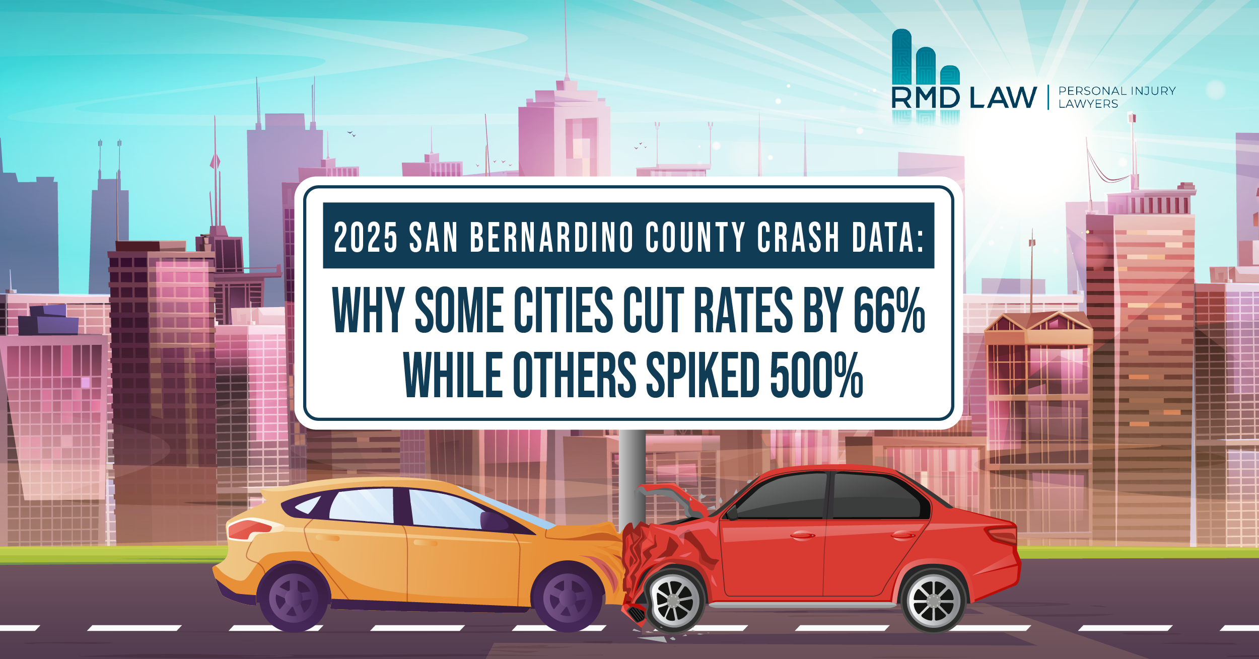 Analyze the stark contrast in 2025 San Bernardino crash trends. Learn why accident rates spiked in some San Bernardino cities while dropping 66% in others.